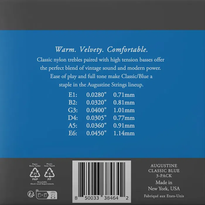 AUGUSTINE Pack 3 Cuerdas Guitarra Clásica Nylon - Tensión Alta AUGUSTINE Pack 3 Cuerdas Guitarra Clásica Nylon - Tensión Alta
