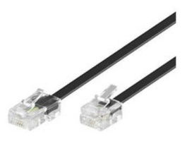 MicroConnect Cable MPK456S RJ11-RJ45 6m Macho-Macho Negro 6P/4C-8P/4C para Telefonía y Redes