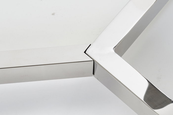 DKD Home Decor Marmol crome Consola Moderno Plateado Blanco Acero Mármol 150 x 45 x 80 cm