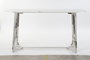 DKD Home Decor Marmol crome Consola Moderno Plateado Blanco Acero Mármol 150 x 45 x 80 cm