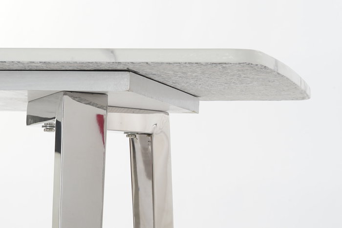 DKD Home Decor Marmol crome Consola Moderno Plateado Blanco Acero Mármol 150 x 45 x 80 cm