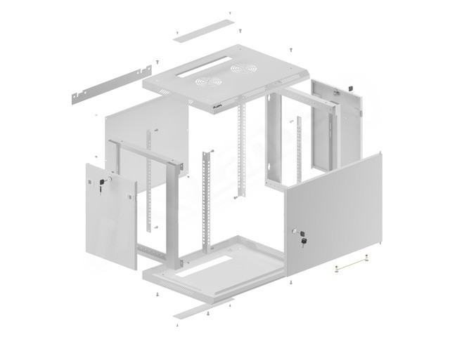 Lanberg Bastidor de Pared 9U 19" 600x450 mm Gris