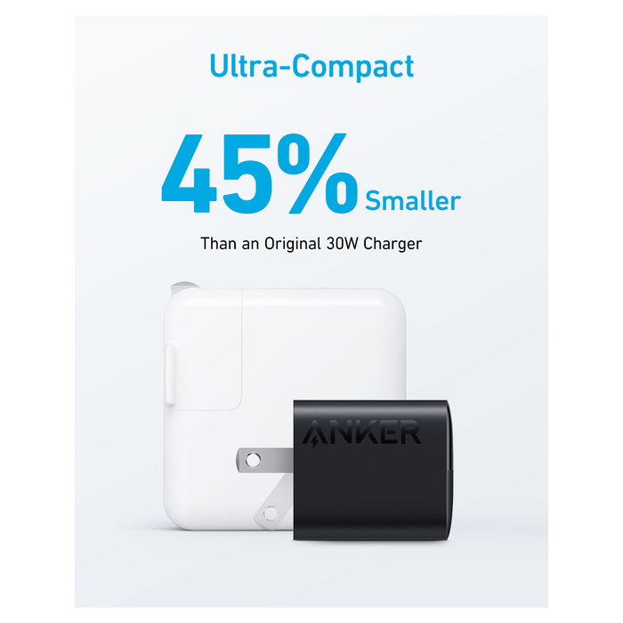 Anker 323 Cargador de 33W con 1 USB-A y 1 USB-C, Negro