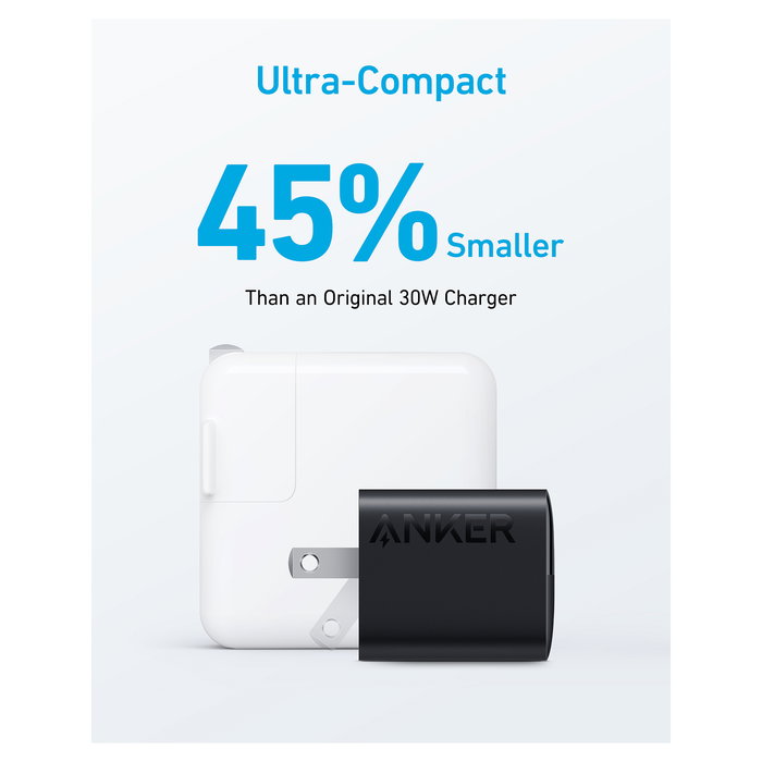 Anker Cargador 323 33W 1x USB-A 1x USB-C PIQ 3.0 Negro