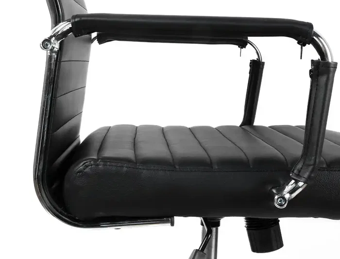 Q-connect Silla de Dirección Bosa Simil Piel Premium, Negro, Altura Máx. 1130mm, Ancho 550mm, Profundidad 630mm