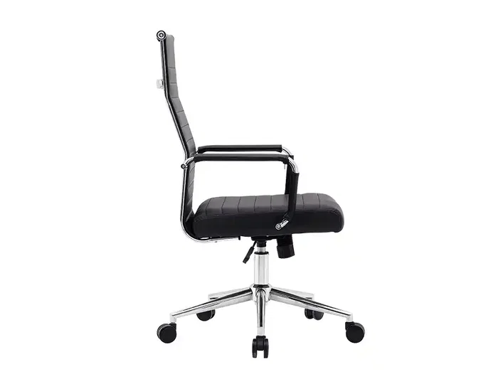 Q-connect Silla de Dirección Bosa Simil Piel Premium, Negro, Altura Máx. 1130mm, Ancho 550mm, Profundidad 630mm