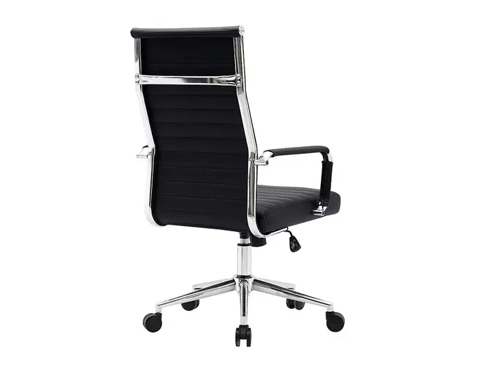 Q-connect Silla de Dirección Bosa Simil Piel Premium, Negro, Altura Máx. 1130mm, Ancho 550mm, Profundidad 630mm