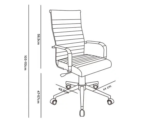 Q-connect Silla de Dirección Bosa Simil Piel Premium, Negro, Altura Máx. 1130mm, Ancho 550mm, Profundidad 630mm
