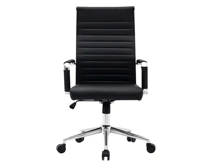 Q-connect Silla de Dirección Bosa Simil Piel Premium, Negro, Altura Máx. 1130mm, Ancho 550mm, Profundidad 630mm