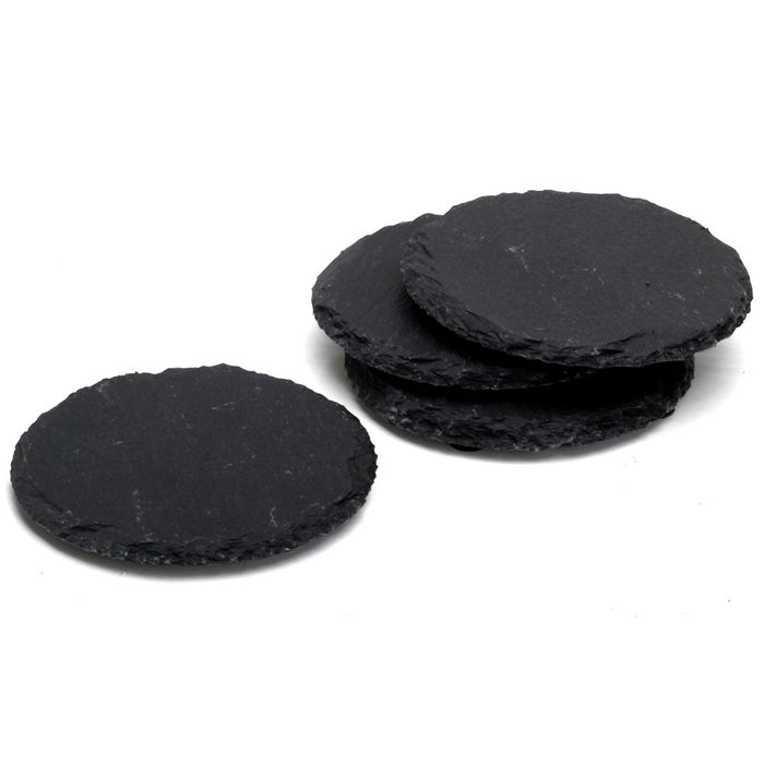 1946 Set 4 Platos Pizarra 1946 Diámetro 10 cm Natural Antideslizante