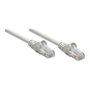 Intellinet Cable de Red Patch Cord RJ45 Cat5e U/UTP 1 m Gris con Hebelschutz y Conectores Chapados en Oro, Frecuencia 350 MHz