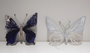DKD Home Decor Set de 2 Figuras de Mariposa en Poliéster, Azul