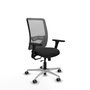 PIQUERAS Y CRESPO Silla de oficina Zulema con mecanismo Sincro/Traslack, Brazos 3D y Malla Gris/Similpiel Negro