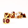FanRoll Pack de 7 Dados Gold con Esmalte Púrpura