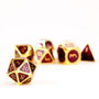 FanRoll Pack de 7 Dados Gold con Esmalte Púrpura