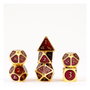 FanRoll Pack de 7 Dados Gold con Esmalte Púrpura