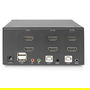 Digitus DS-12860 KVM-Switch 2-Port, Pantalla Dual, 4K HDMI, 3840 x 2160 Píxeles, Negro