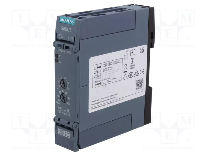 SIEMENS 3RP2560-1SW30 Relé de tiempo 1÷20s 3PST-NO SIEMENS 3RP2560-1SW30 Relé de tiempo 1÷20s 3PST-NO