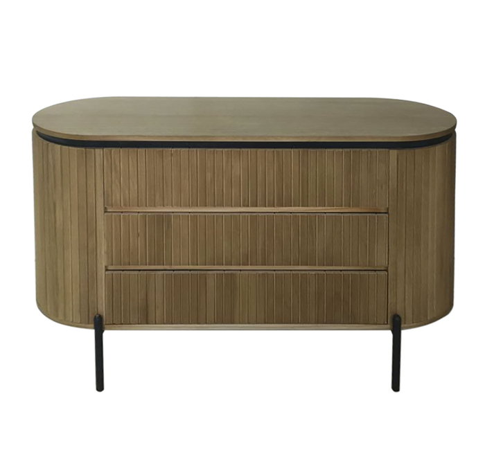 DKD Home Decor Cómoda Haiarts 23 Natural Negro 3 Cajones 39 x 70 x 110 cm