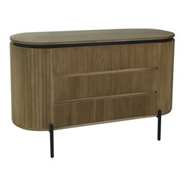 DKD Home Decor Cómoda Haiarts 23 Natural Negro 3 Cajones 39 x 70 x 110 cm
