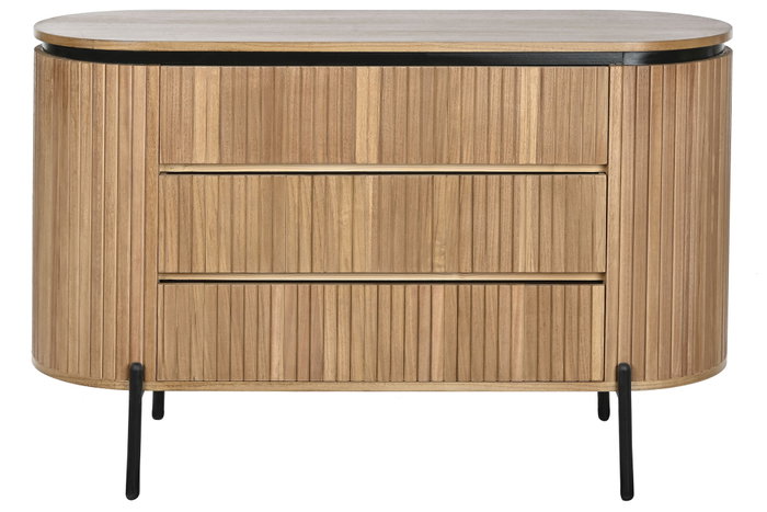 DKD Home Decor Cómoda Haiarts 23 Natural Negro 3 Cajones 39 x 70 x 110 cm