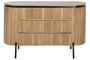 DKD Home Decor Cómoda Haiarts 23 Natural Negro 3 Cajones 39 x 70 x 110 cm