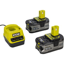 Ryobi Kit de inicio de batería ONE+ RC18120-250 con 2 baterías de 5.0 Ah y cargador