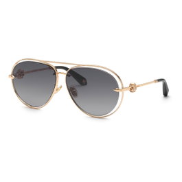 Roberto Cavalli Gafas de sol con cristal gris degradado y detalles rosa