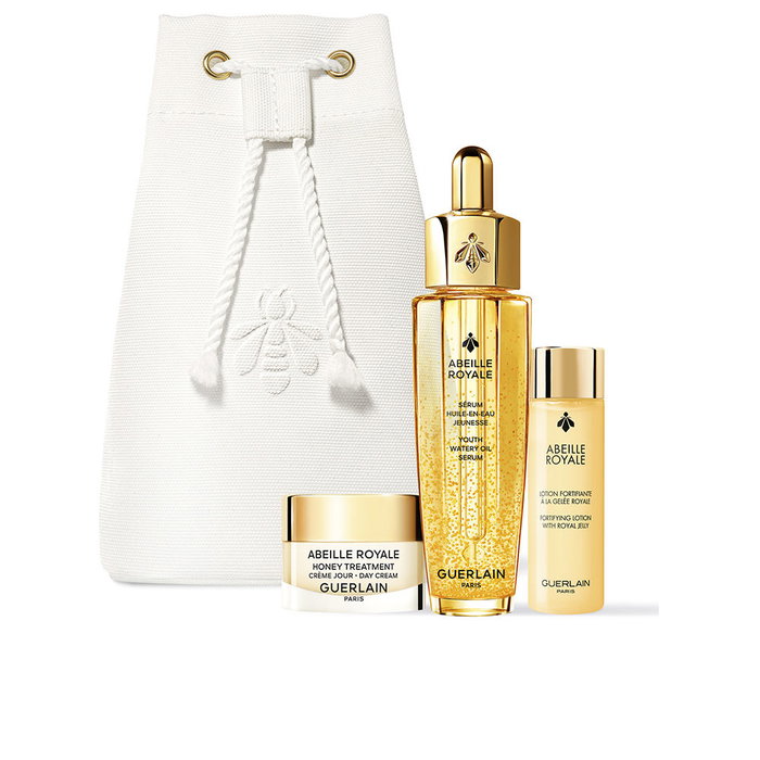 Guerlain Abeille Royale Aceite Acuoso Estuche Tratamiento Facial - Concentrado Reparador con Miel y Jalea Real - Set de 4 Piezas (30 ml + 15 ml + 15 ml + Neceser) Guerlain Abeille Royale Aceite Acuoso Estuche Tratamiento Facial - Concentrado Reparador con Miel y Jalea Real - Set de 4 Piezas (30 ml + 15 ml + 15 ml + Neceser)