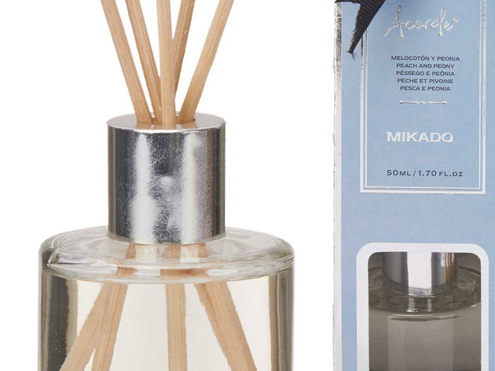 Acorde Mikado 50 ml 6 Fragancias Surtidas Aromas Frutos Silvestres Roble Cardamomo Mimosa Mandarina Lima Magnolia Uva Negra Rosas Rojas Madera 5.7x21x5.7 cm (Set de 30)