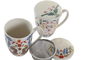 DKD Home Decor Taza Infusiones Moderno Garza y Tigre Multicolor Porcelana 380ml Pack 12 Unidades 9 x 11 x 12 cm