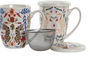 DKD Home Decor Taza Infusiones Moderno Garza y Tigre Multicolor Porcelana 380ml Pack 12 Unidades 9 x 11 x 12 cm