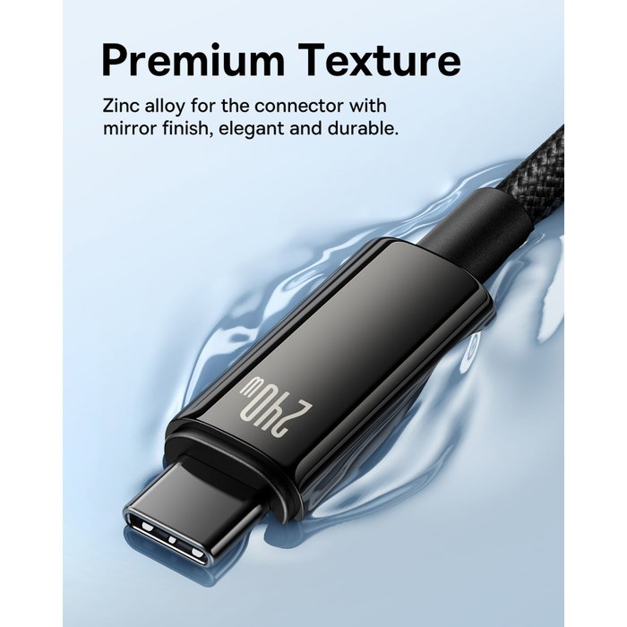 Baseus Cable Tungsten Gold USB-C a USB-C 240W 2m Negro Baseus Cable Tungsten Gold USB-C a USB-C 240W 2m Negro