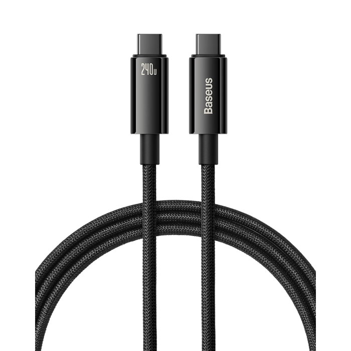 Baseus Cable Tungsten Gold USB-C a USB-C 240W 2m Negro Baseus Cable Tungsten Gold USB-C a USB-C 240W 2m Negro