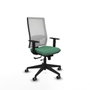 PIQUERAS Y CRESPO Silla de oficina Horna con mecanismo Sincro/Traslack, Verde esmeralda y Blanco