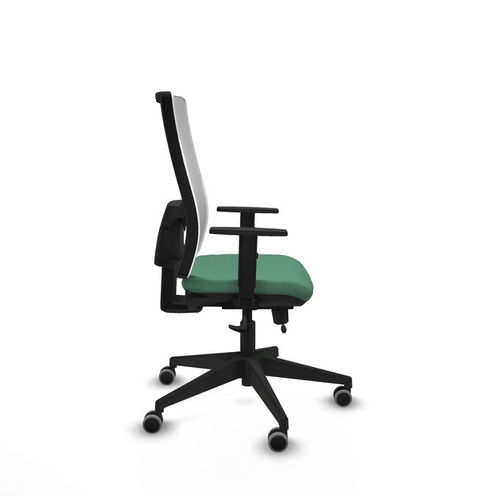 PIQUERAS Y CRESPO Silla de oficina Horna con mecanismo Sincro/Traslack, Verde esmeralda y Blanco