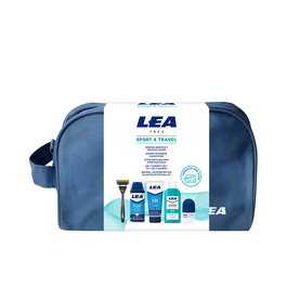 Lea Sport & Travel Estuche - Set de 6 Piezas con Máquina de Afeitar, Espuma, After Shave, Gel Champú 3 en 1, Frescor y Desodorante