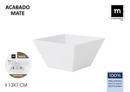La Mediterranea Bol Melamina Mate White 13 x 7 cm (24 Unidades)