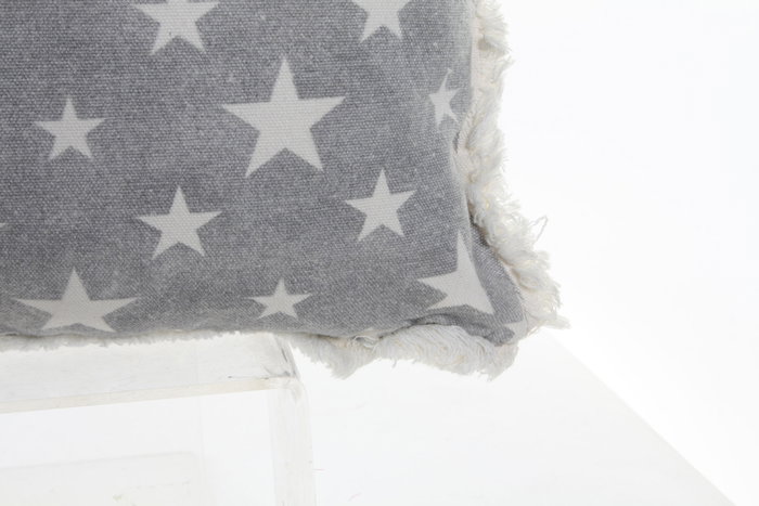 DKD Home Decor Cojín Estrellas Beige y Gris