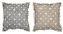DKD Home Decor Cojín Estrellas Beige y Gris