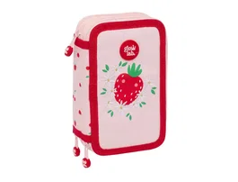 Safta Plumier Escolar Glowlab Frutitas Triple Cremallera 37 Piezas