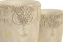 DKD Home Decor Set de 2 Jarrones de Cemento Barroco Desgastado Blanco Rozado