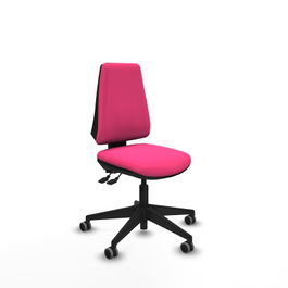 PIQUERAS Y CRESPO Silla de oficina Elche, mecanismo Asincro, Rosa, sin brazos