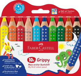 Lapices De Colores Faber-Castell Grippy Xxl  3 En 1 Estuche De 10 (Set de 3)