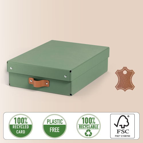 Leitz Pack 2 Cajas de Almacenamiento Medianas Baja Verde A4 8L