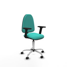 PIQUERAS Y CRESPO Silla de oficina Aýna en color turquesa con brazos 2D