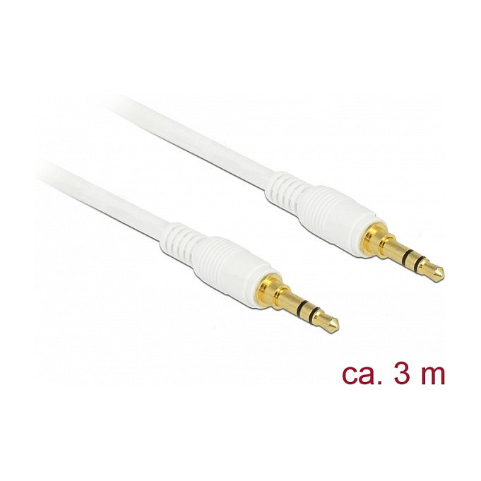 DeLOCK Cable de audio estéreo 3,5 mm a 3,5 mm 3 m Blanco