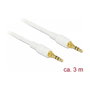 DeLOCK Cable de audio estéreo 3,5 mm a 3,5 mm 3 m Blanco