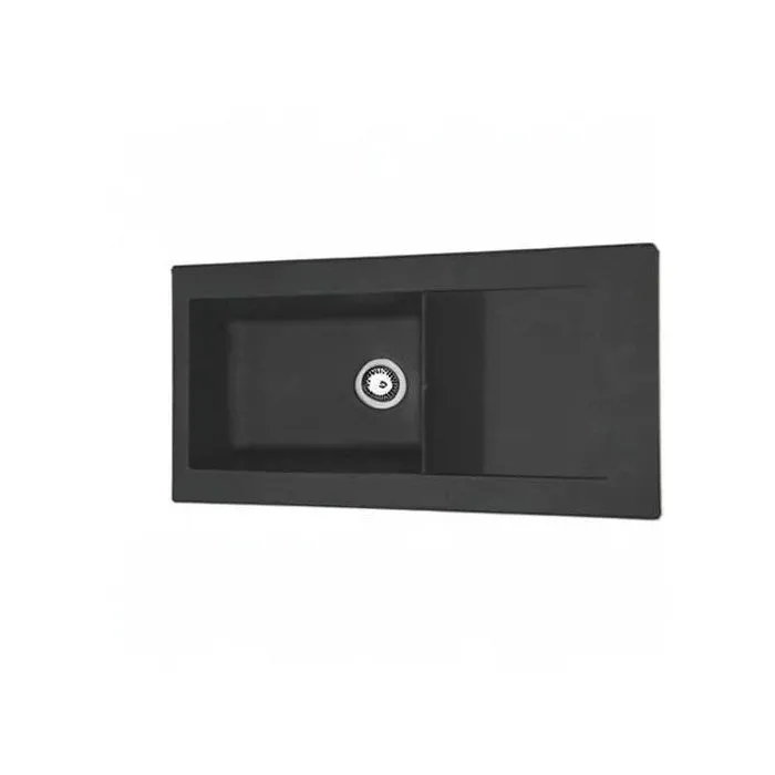 Stradour Fregadero Lierra 1000x500mm 1 Cubeta Grande Empotrado Negro Fabricación Francesa