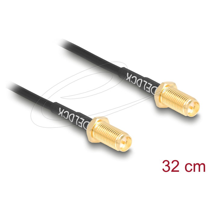 DeLOCK 90893 Cable Coaxial RG-174 con Conectores RP-SMA, 32 cm